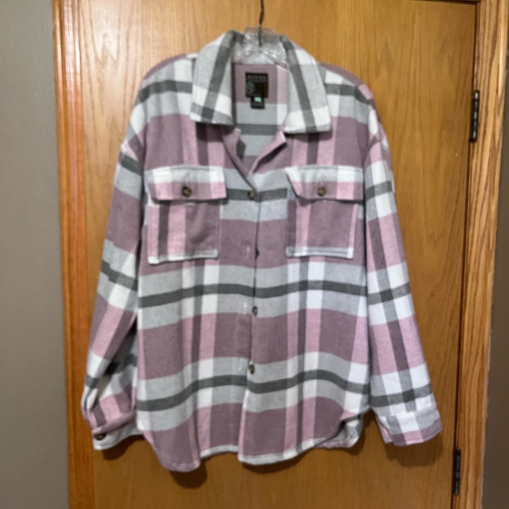 Roper Pink and Gray Plaid Shirt
